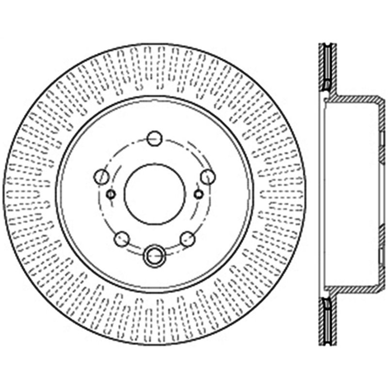 StopTech 13-14 Lexus GS300/350/400/430 Slotted Sport Rear Right Brake Rotor