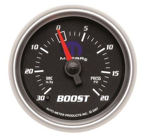 Autometer Mopar 52.4mm 30 Hg/20 PSI Vacuum/Boost Gauge