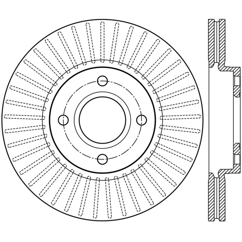 StopTech 2014 Ford Fiesta Left Front Disc Slotted Brake Rotor