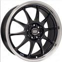 Enkei J10 16x7 5x112/114.3 38mm Offset 72.62mm Bore Dia Black w/ Machined Lip Wheel