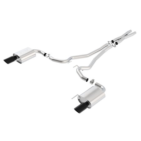 Borla S-Type Cat-Back 15-17 Ford Mustang GT 5.0L V8 MT/AT 2.5in pipe 4in tip (Black Chrome)