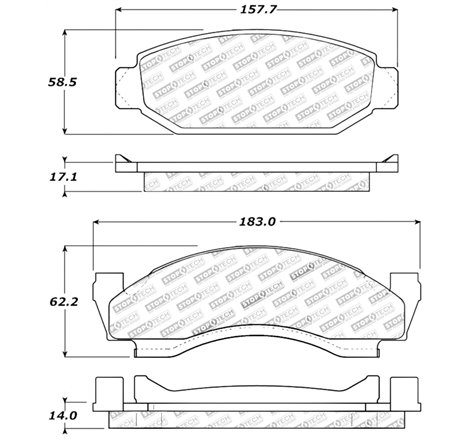 StopTech Performance 72-74 Ford Gran Torino / Ranchero / Thunderbird Front Brake Pads