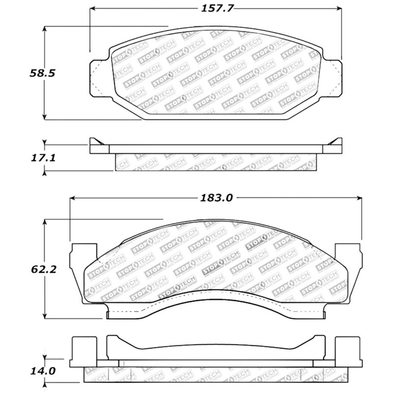 StopTech Performance 72-74 Ford Gran Torino / Ranchero / Thunderbird Front Brake Pads