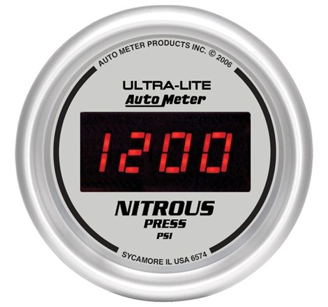 Autometer Ultra-Lite 2-1/16in 1600 PSI Digital Nitrous Pressure Gauge - Silver