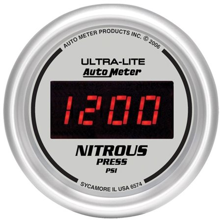 Autometer Ultra-Lite 2-1/16in 1600 PSI Digital Nitrous Pressure Gauge - Silver