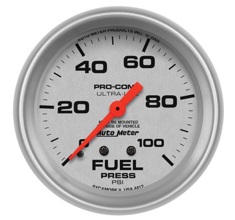 Autometer Ultra-Lite 2 5/8in Mechanical Fuel Pressure Gauge 100psi