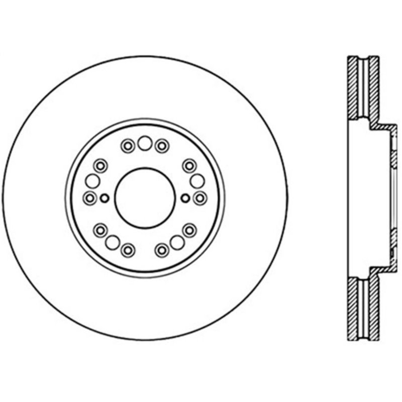 StopTech Power Slot 93-05 Lexus GS Series / 00-05 IS300 / 93-94 LS Front Left Cryo Slotted Rotor