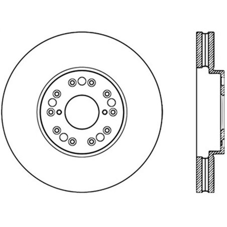 StopTech Power Slot 93-05 Lexus GS Series / 00-05 IS300 / 93-94 LS Front Left Cryo Slotted Rotor