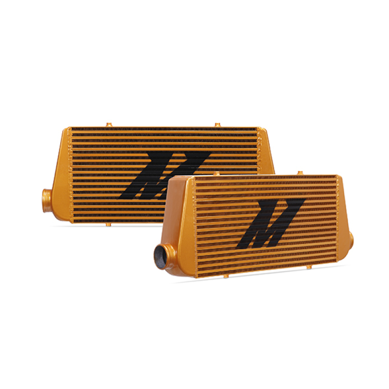 Mishimoto Universal Gold R Line Intercooler Overall Size: 31x12x4 Core Size: 24x12x4 Inlet / Outlet