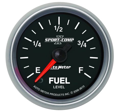 Autometer Sport-Comp II 52mm 0-280 ohms Programmable Electronic Fuel Level Gauge