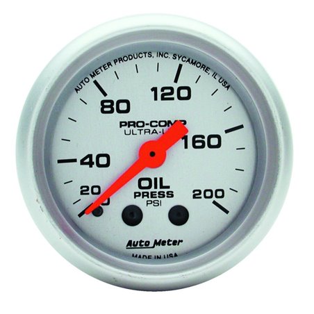 Autometer Ultra-Lite 52mm 0-200 PSI Mechanical Oil Pressure Gauge