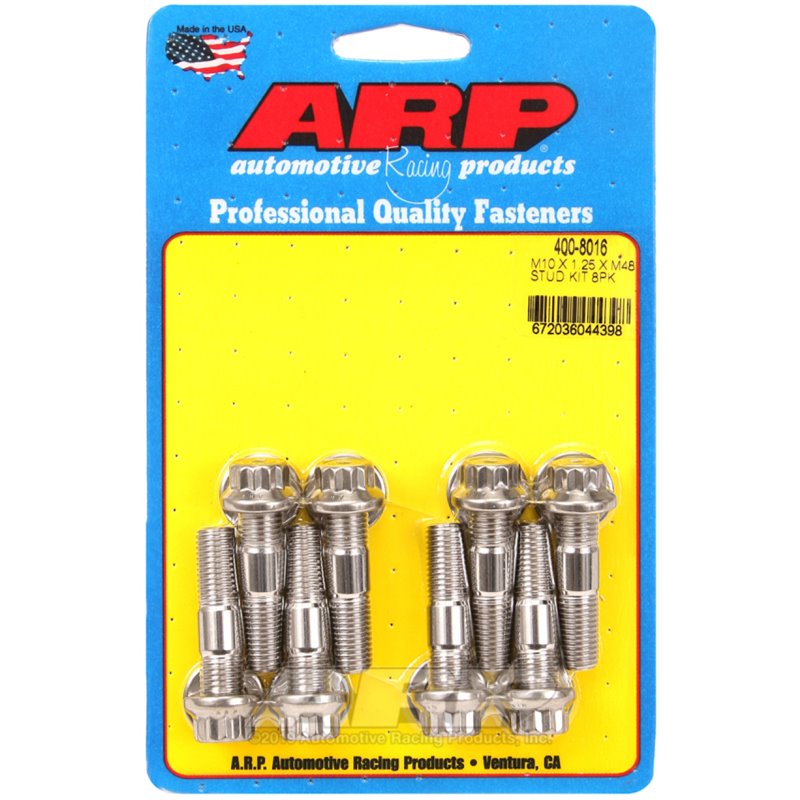 ARP Sport Compact M10 x 1.25 x 48mm Stainless Accessory Studs (8 pack)