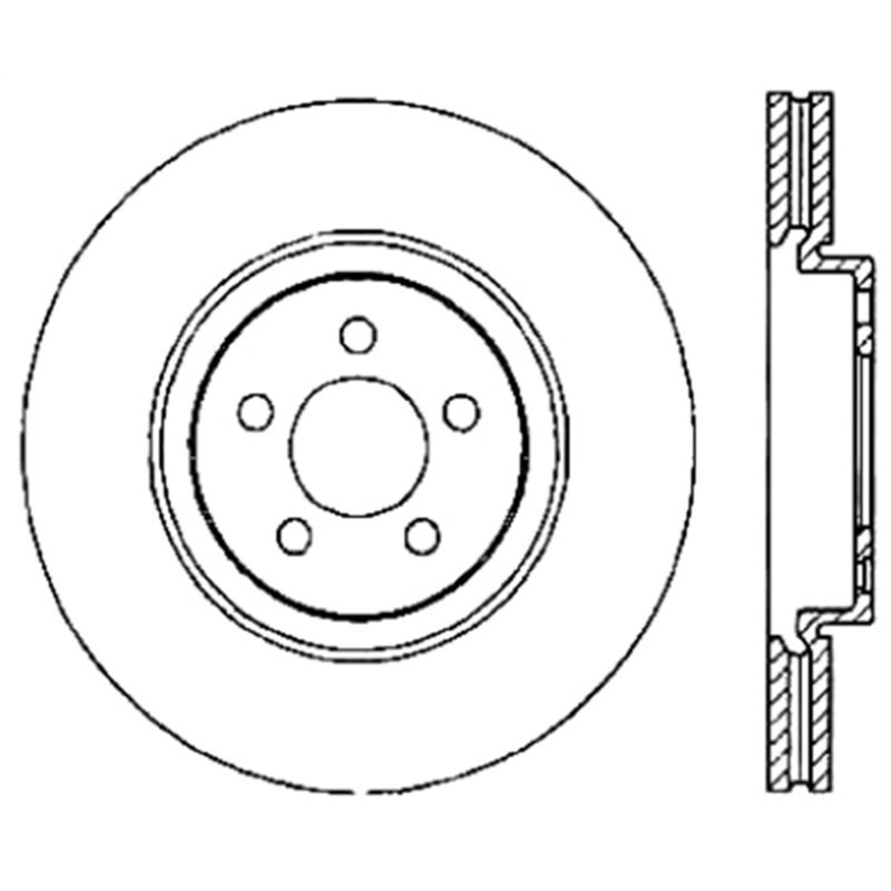 StopTech Slotted & Drilled Sport Front Right Cryo Brake Rotor 13-14 Ford Escape