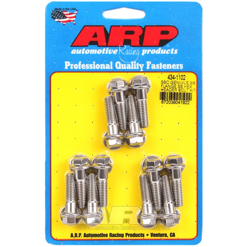 ARP Header Stud Kit SS 6pt SBC/GenIII 3/8 Flange