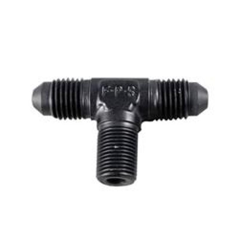 Fragola -8AN Tee 3/8 NPT On The Side - Black