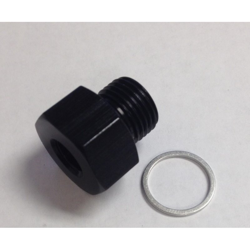 Fragola 1/2in NPT Oil Temp Adapter Black