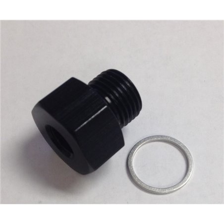 Fragola 3/4in NPT Oil Temp Adapter Black