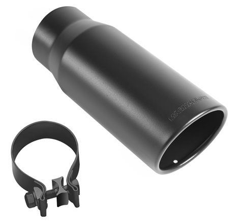 MagnaFlow Tip Stainless Black Coated Single Wall Round Single Outlet 5in Dia 3.5in Inlet 14.5in L