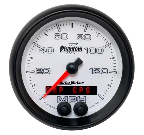 Autometer Phantom II 3-3/8in 0-140MPH In-Dash Electronic GPS Programmable Speedometer