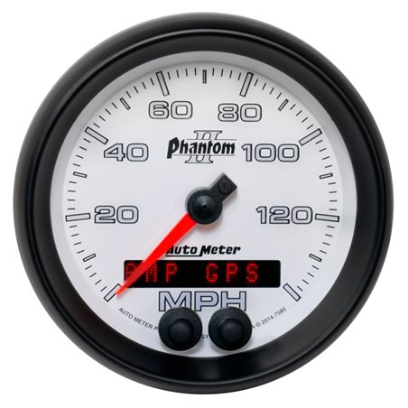 Autometer Phantom II 3-3/8in 0-140MPH In-Dash Electronic GPS Programmable Speedometer