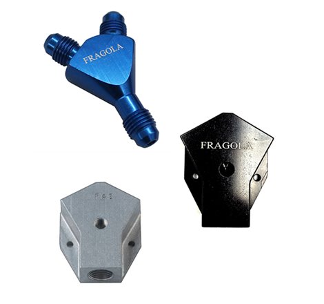 Fragola Y-Fitting -6AN Male Inlet x 4AN Male Outlets Black