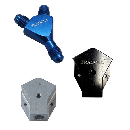 Fragola Y-Fitting -6AN Male Inlet x 4AN Male Outlets Black