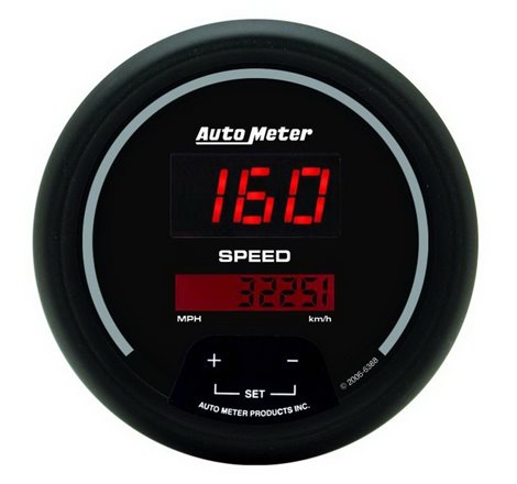 Autometer Sport-Comp Black 3 3/8in 160 MPH Digital Speedo Gauge