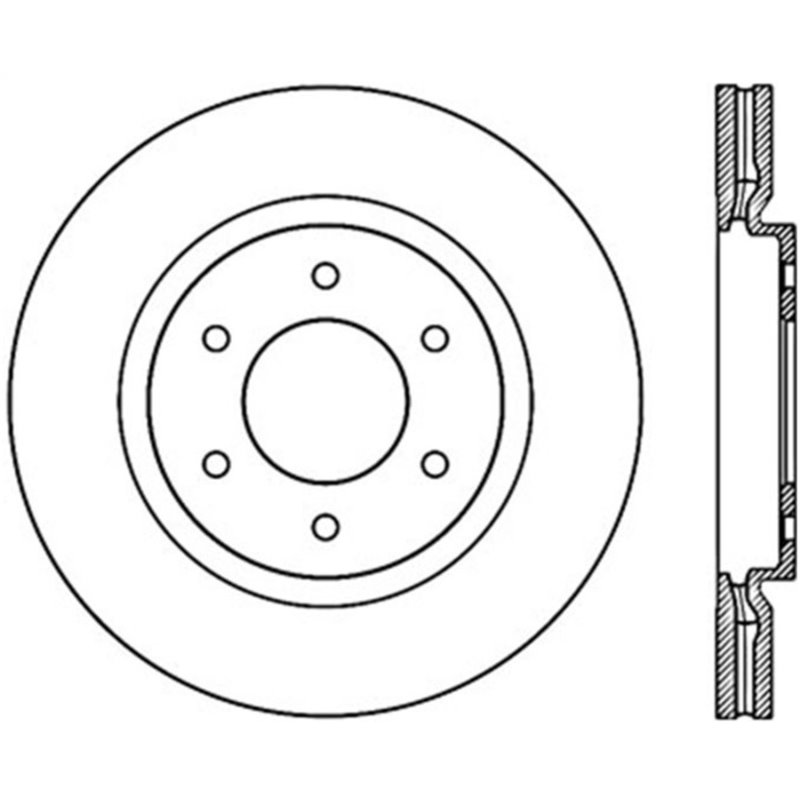 StopTech Power Slot 08-09 Infiniti QX4/QX56 / 07-09 Nissan Armada Left Front Slotted Cryo Rotor