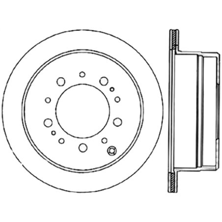 StopTech 98-07 Toyota Land Cruiser Rear Right Slotted Sport Cryo Brake Rotor