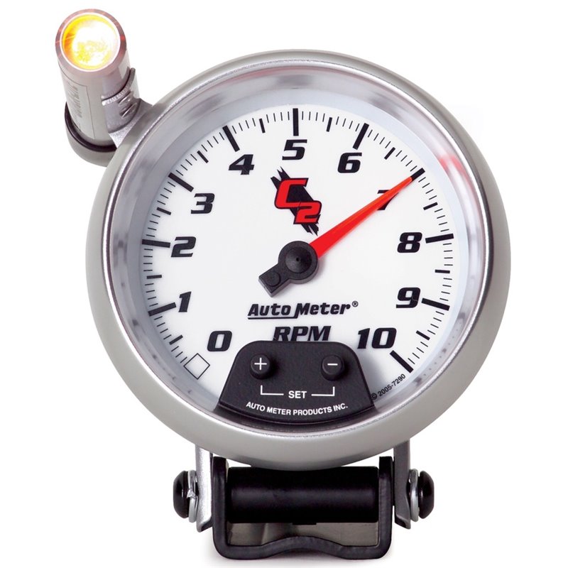 Autometer C2 3 3/4 inch 10000RPM In-Dash Tachometer w/ Ext. Quick-Lite