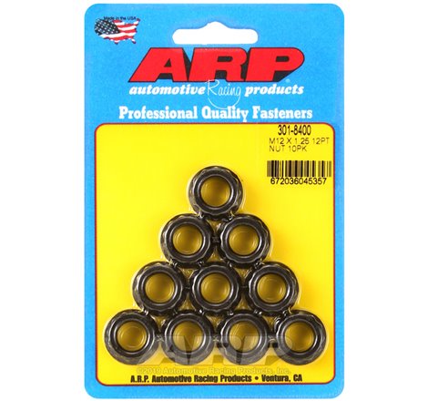 ARP 12mm x 1.25 16mm Socket 12pt Nut Kit (10 pack)