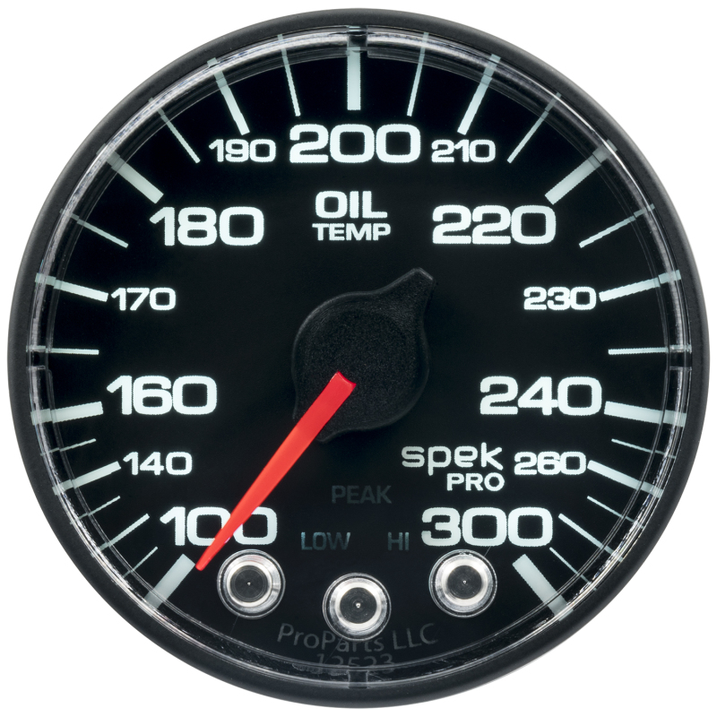 Autometer Spek-Pro 52.4mm 100-300 F Deg Digital Stepper Motor Oil Temp Gauge