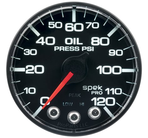 Autometer Spek-Pro 52.4mm 0-120 PSI Digital Stepper Motor Oil Pressue Gauge