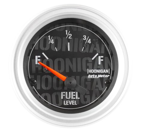 Autometer Hoonigan 52mm 24 Ohm Empty 33 Ohm Full Electronic Fuel Level Gauge