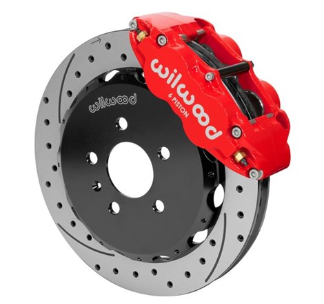 Wilwood 03-08 Audi A4 Forged Narrow Superlite 6R Front Big Brake Kit 12.88in Rotor Dia (Red) w/ Line