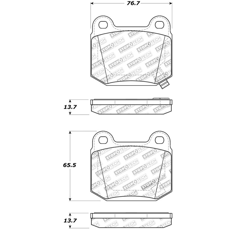 StopTech Street Touring ST-22 2-Piston Rear Caliper Brake Pads