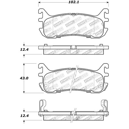 StopTech Street Touring 94-97/99-05 Miata w/ Normal Suspension Rear Brake Pads D636