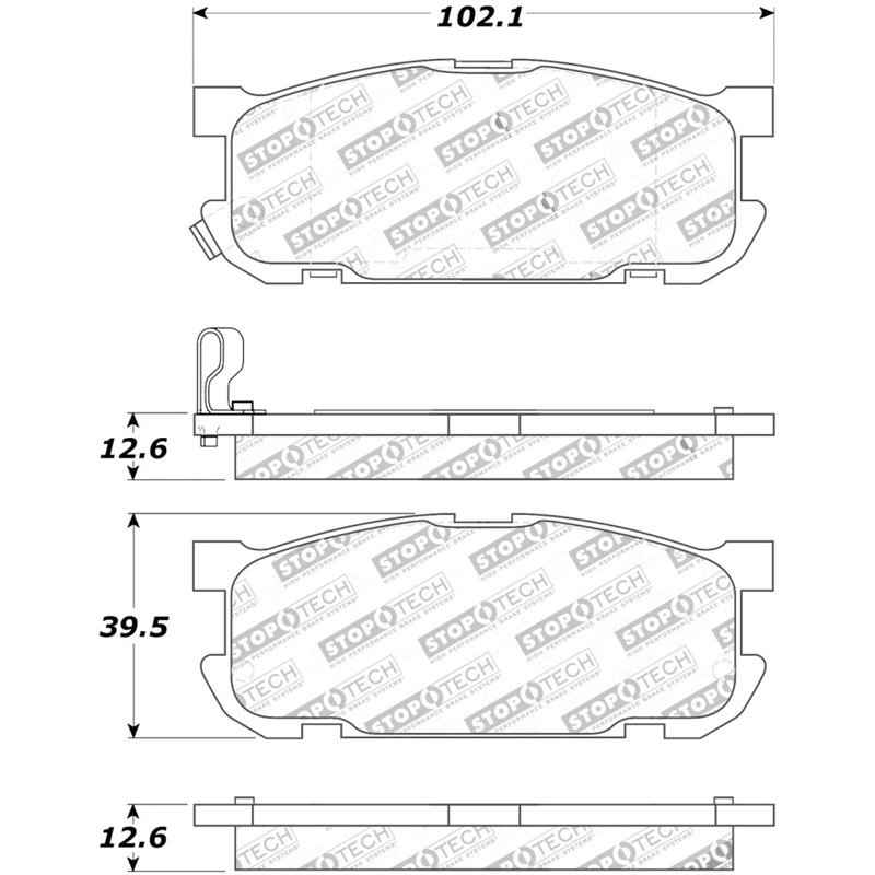 StopTech Street Touring 01-05 Miata w/ Sport Suspension Rear Brake Pads D891