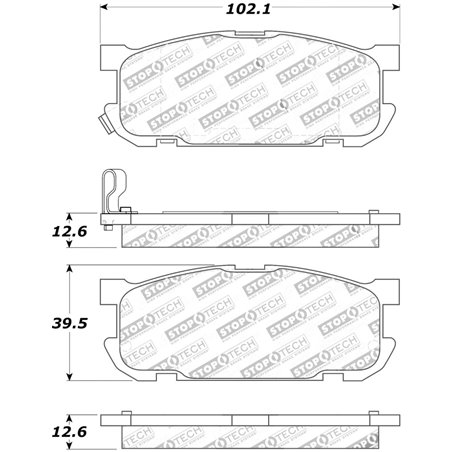 StopTech Street Touring 01-05 Miata w/ Sport Suspension Rear Brake Pads D891