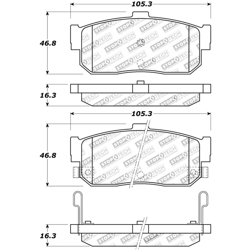 StopTech Street Touring 91-11/00 Infiniti G20/95-10/00 I30/I35 Rear Brake Pads