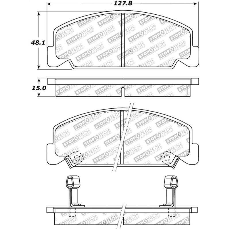 StopTech Street Touring 93-00 Honda Civic DX w/ Rr Drum Brakes Front Brake Pads