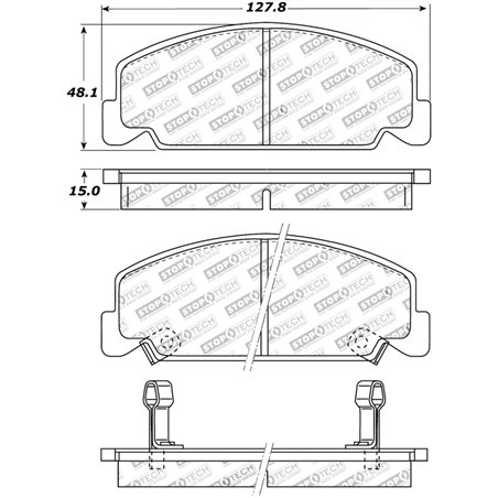 StopTech Street Touring 93-00 Honda Civic DX w/ Rr Drum Brakes Front Brake Pads