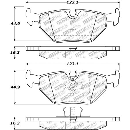 StopTech Street Touring 87-99 BMW M3 / 89-93 M5 Rear Street Street Touring Brake Pads