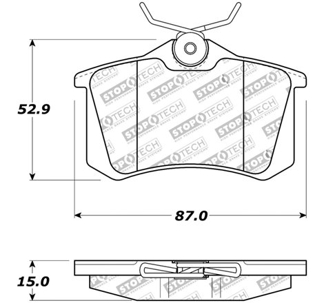 StopTech 02-08 Audi A4 Quattro / 2/99-02 Audi S4 Street Touring Rear Brake Pads