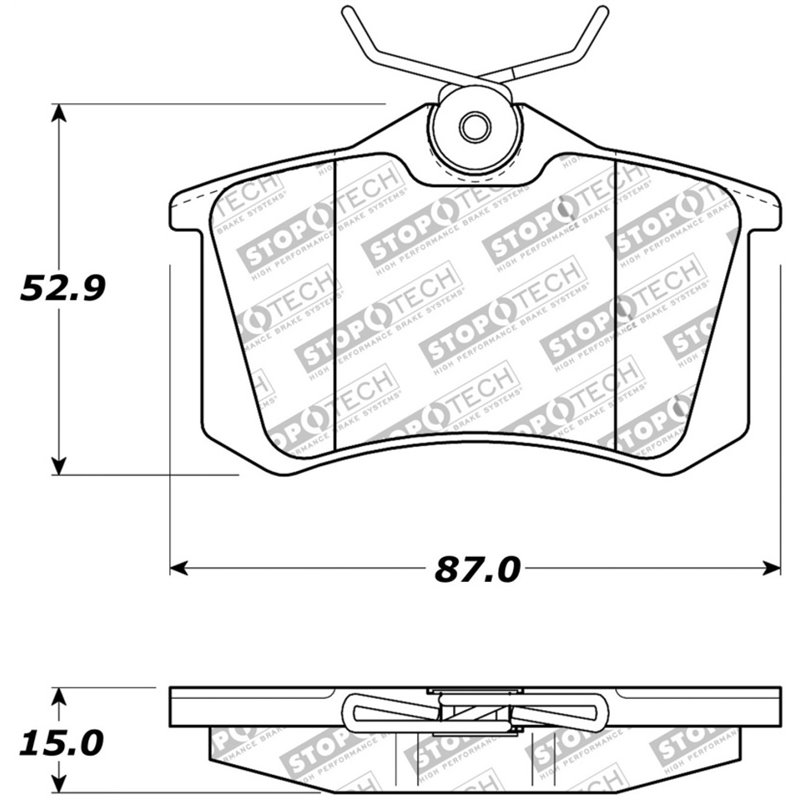 StopTech 02-08 Audi A4 Quattro / 2/99-02 Audi S4 Street Touring Rear Brake Pads