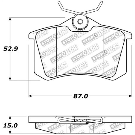 StopTech 02-08 Audi A4 Quattro / 2/99-02 Audi S4 Street Touring Rear Brake Pads