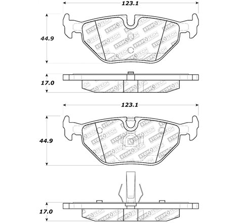 StopTech Street Touring 01-02 BMW Z3 / 03-09 Z4 / 10/90-07 3 Series Rear Brake Pads