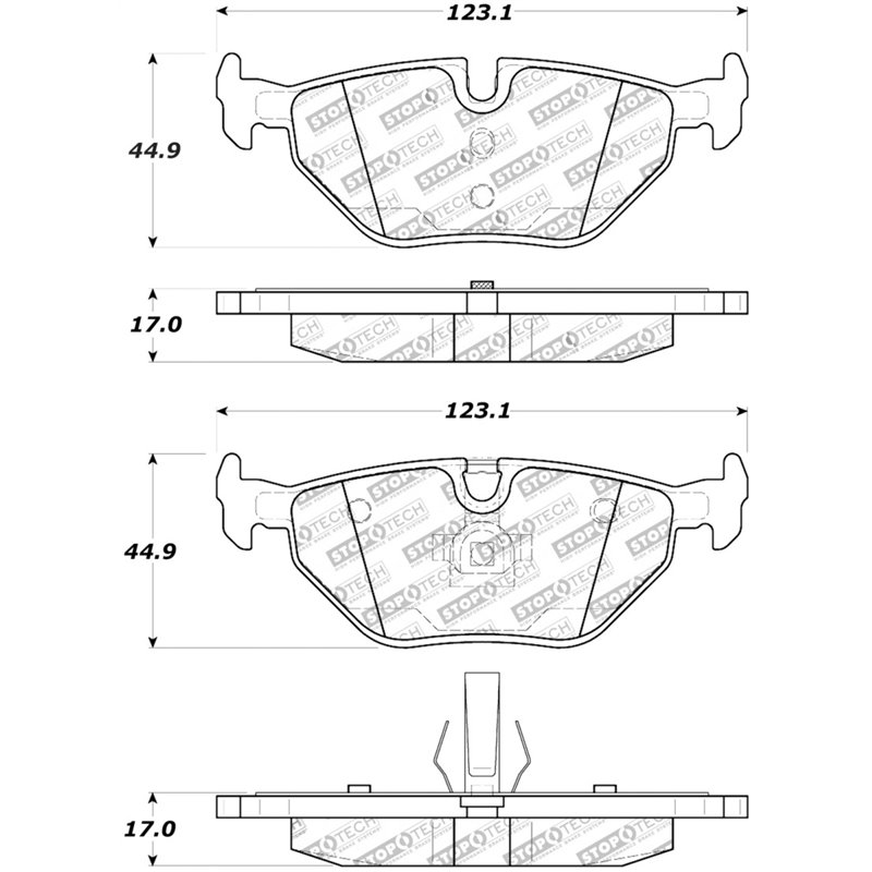 StopTech Street Touring 01-02 BMW Z3 / 03-09 Z4 / 10/90-07 3 Series Rear Brake Pads