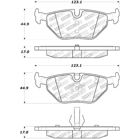 StopTech Street Touring 01-02 BMW Z3 / 03-09 Z4 / 10/90-07 3 Series Rear Brake Pads