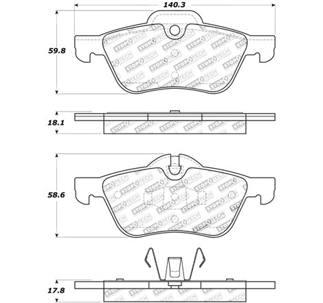 StopTech Street Touring 02-06 Mini Front Brake Pads